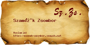 Szamák Zsombor névjegykártya