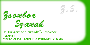 zsombor szamak business card